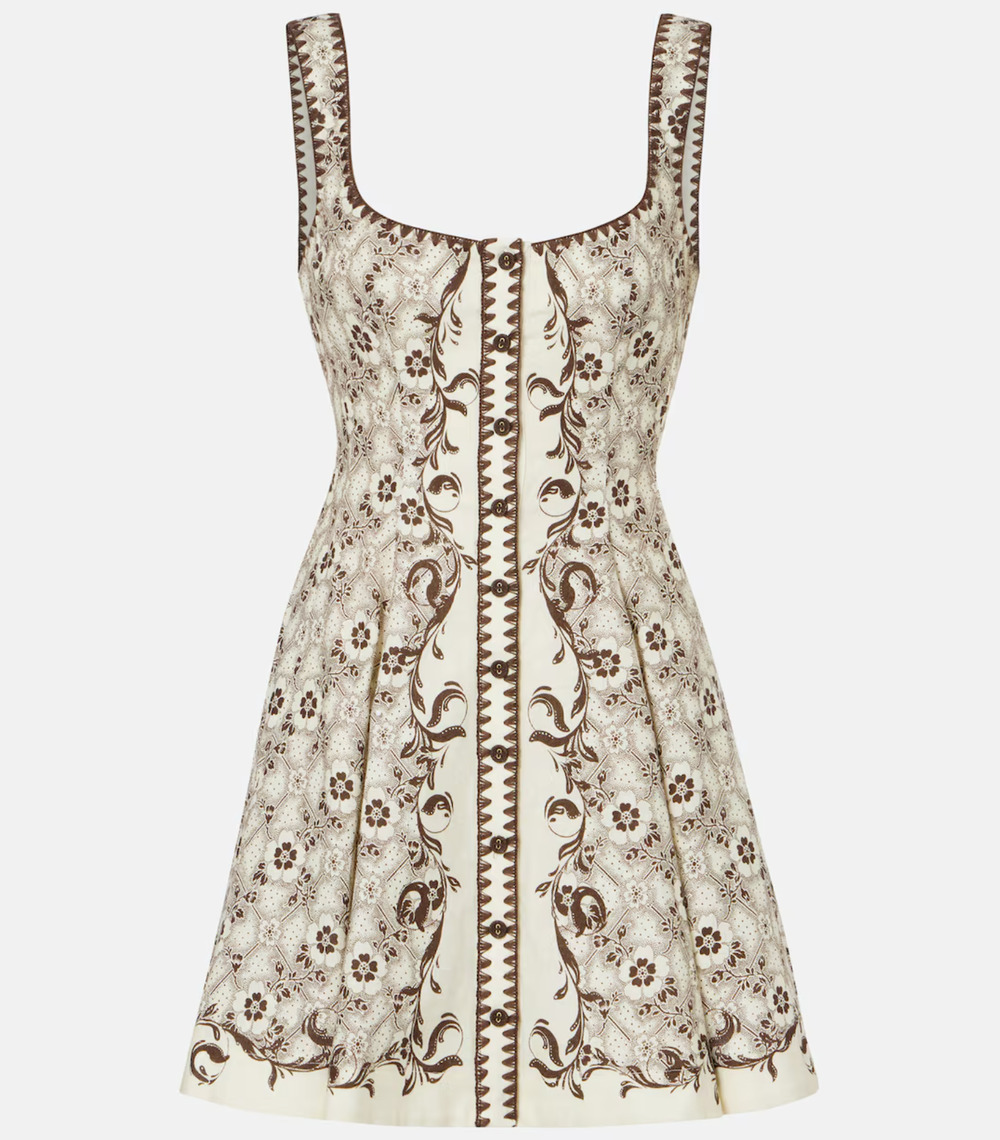 Alemais Airlie Toile Printed linen and cotton minidress